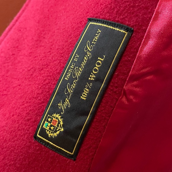 Fleurette x Loro Piana Women’s Timeless 100%‎ Wool Red Double Breasted Pea Coat - Picture 5 of 9